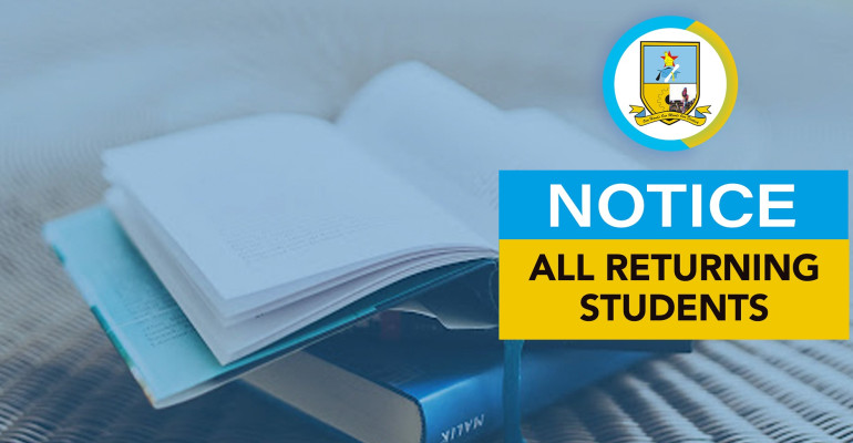 notice TO ALL RETURNING STUDENTS BANNER